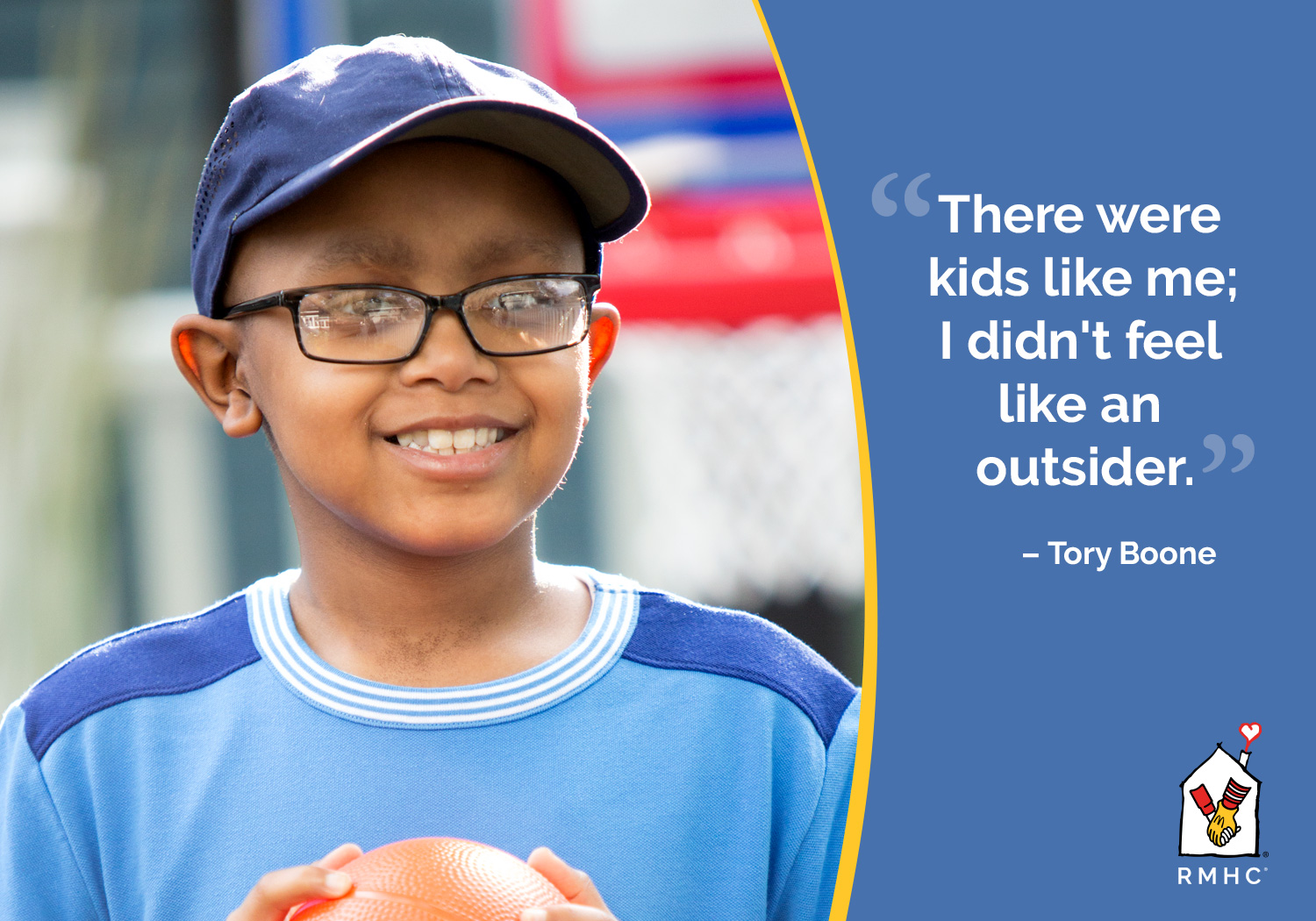 Photo of Tory Boone and Quote: There were kids like me; I didn't feel like an outsider